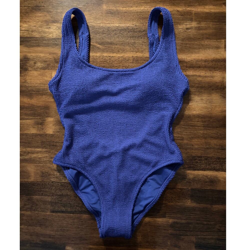 J Crew Women's 4 Claudia Scrunchie One Piece Swimsuit Low Back Bathing Suit